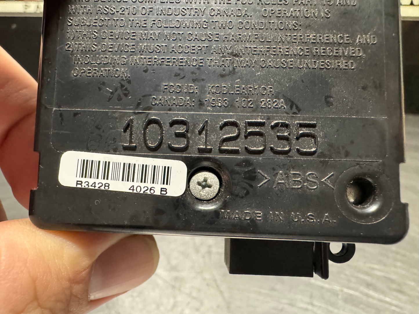 01-04 C5 CORVETTE KEY FOB LOW TIRE PRESSURE MODULE 10312535 OEM #N583