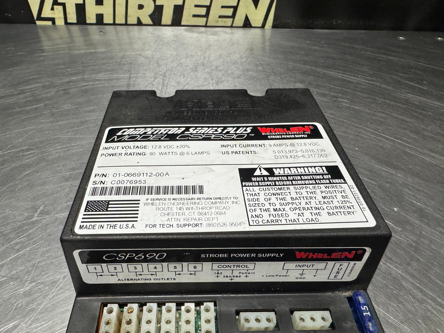 WHELEN COMPETITOR SERIES PLUS MODEL CSP690 STROBE POWER SUPPLY #N438