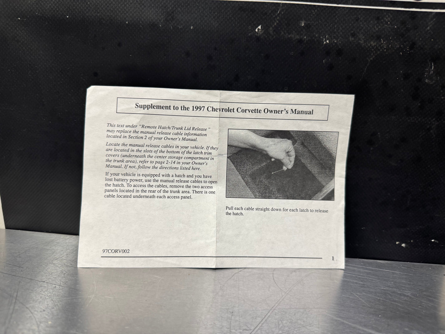 1997 C5 CORVETTE OWNERS MANUAL OEM #L483