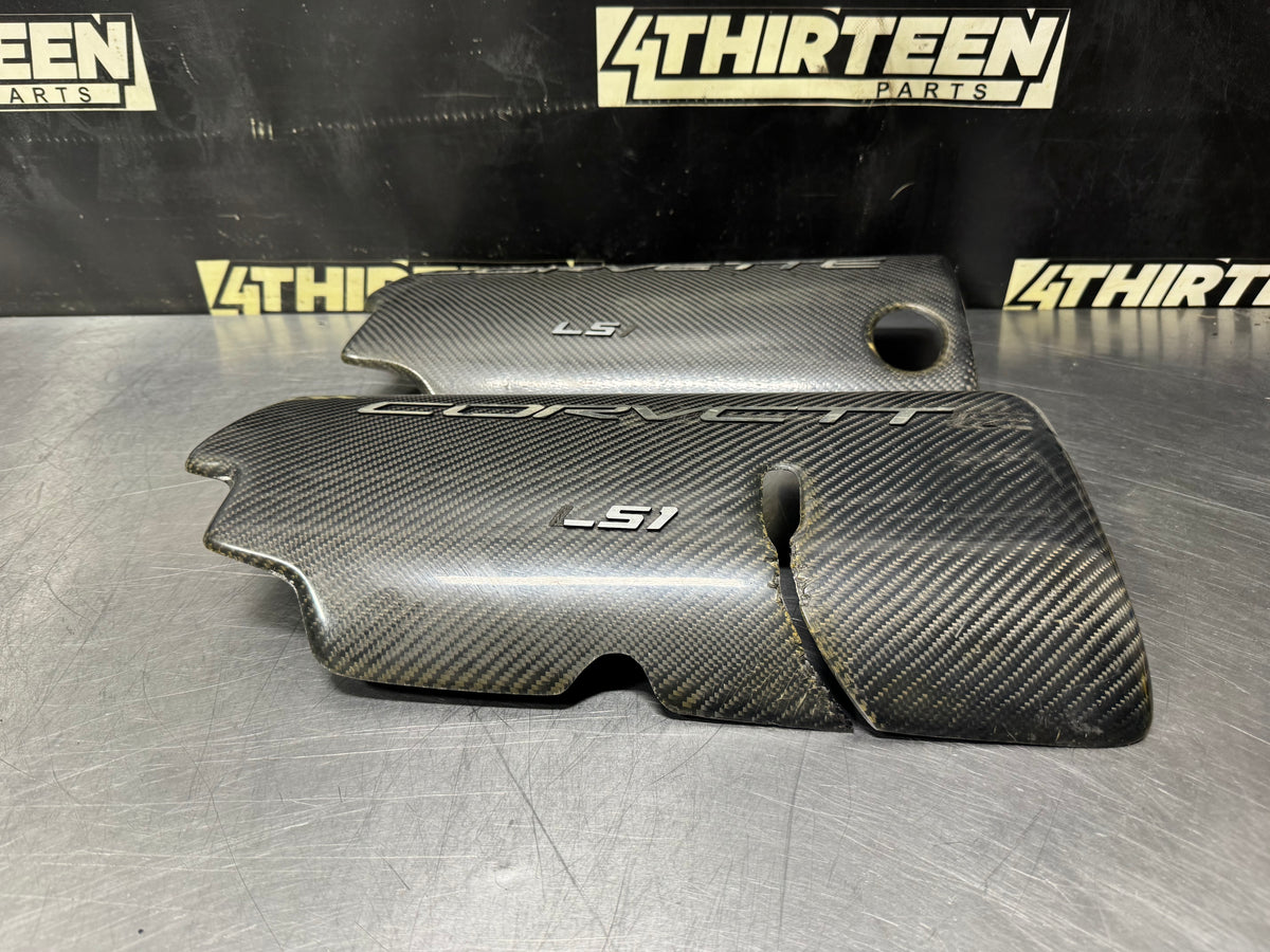 97-04 C5 CORVETTE ENGINE FUEL RAIL COVERS CARBON FIBER #N931
