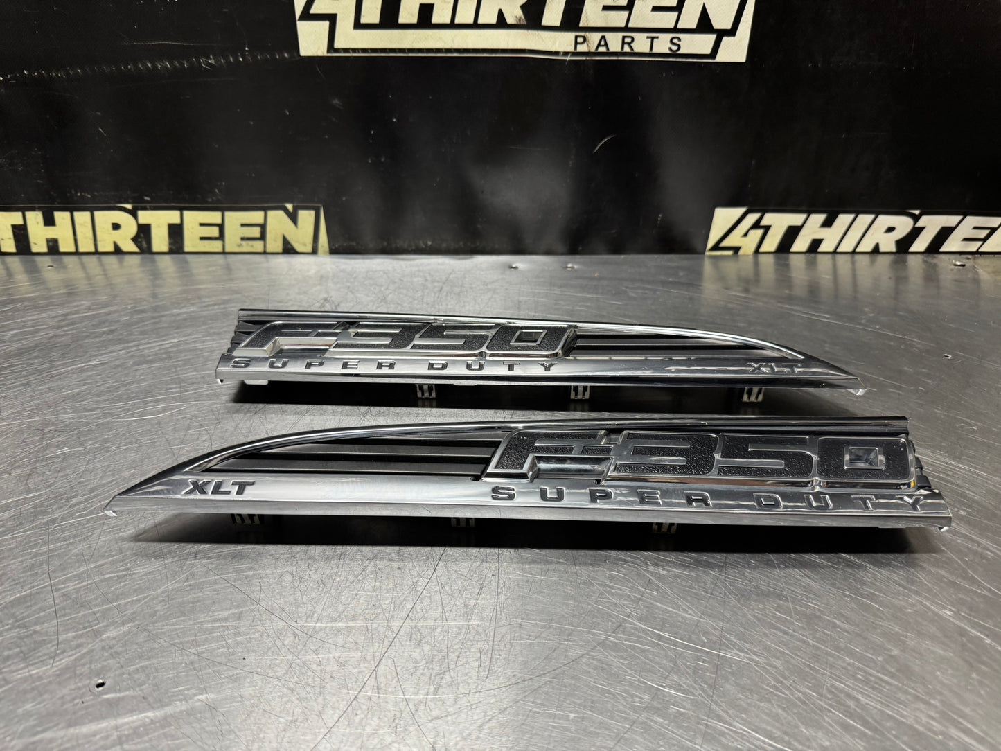 11-16 FORD F350 SUPER DUTY LEFT RIGHT FENDER EMBLEM BADGES OEM #N761