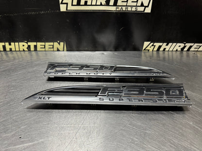 11-16 FORD F350 SUPER DUTY LEFT RIGHT FENDER EMBLEM BADGES OEM #N761