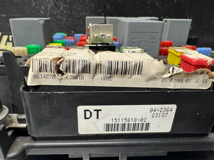 03-05 CHEVY SILVERADO GMC SIERRA 2500 ENGINE BAY FUSE BOX 15115615-02 OEM #X37