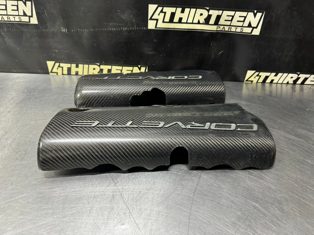 97-04 C5 CORVETTE ENGINE FUEL RAIL COVERS CARBON FIBER #N931