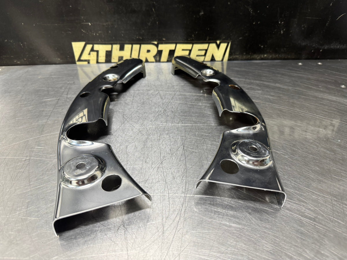 09-13 HARLEY TOURING  CHROME REAR FENDER STRUT COVERS OEM #X15