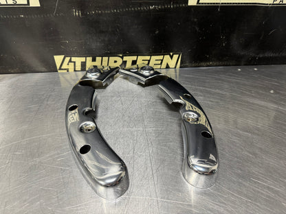 09-13 HARLEY TOURING  CHROME REAR FENDER STRUT COVERS OEM #X15