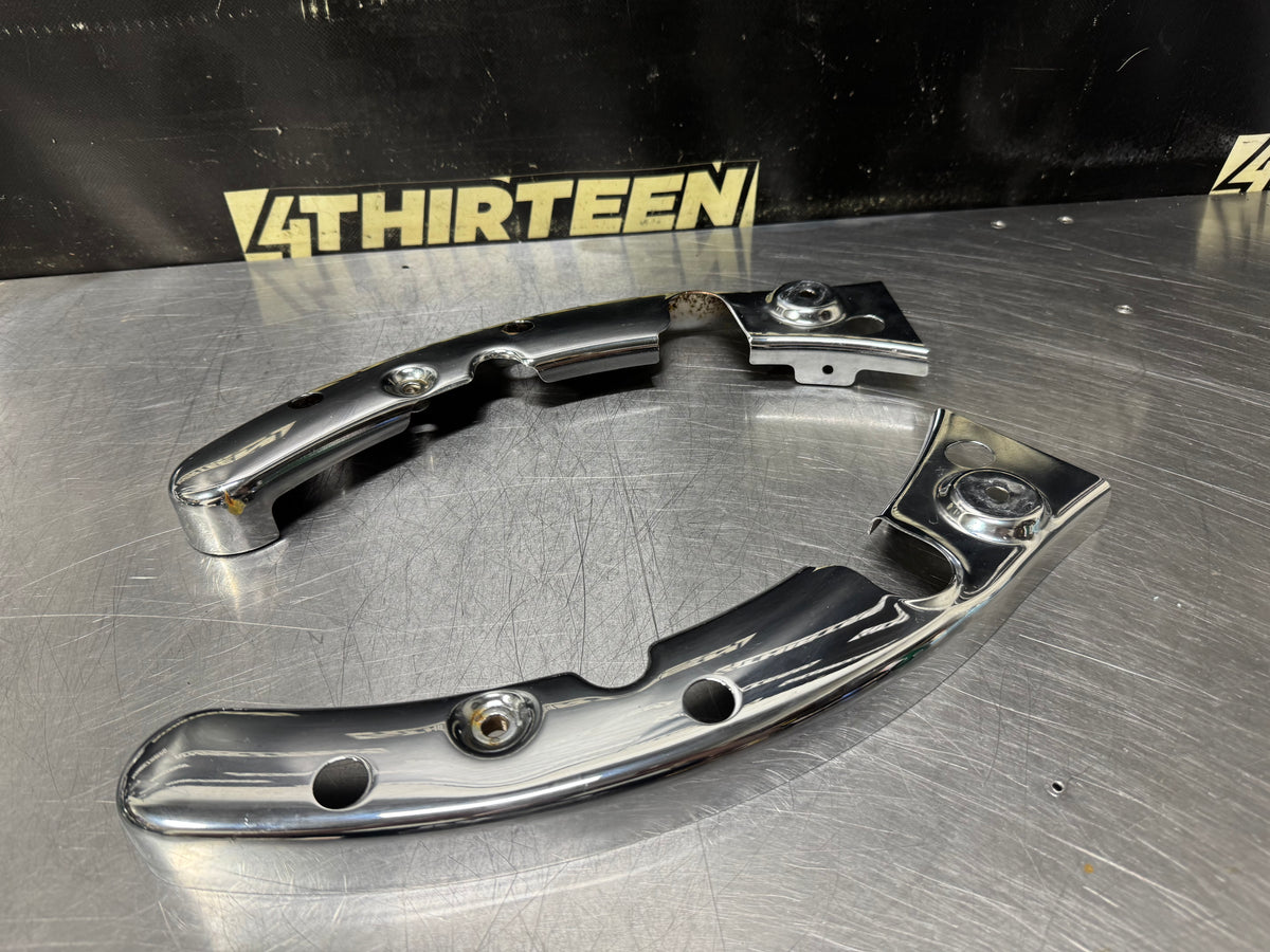 09-13 HARLEY TOURING  CHROME REAR FENDER STRUT COVERS OEM #X15