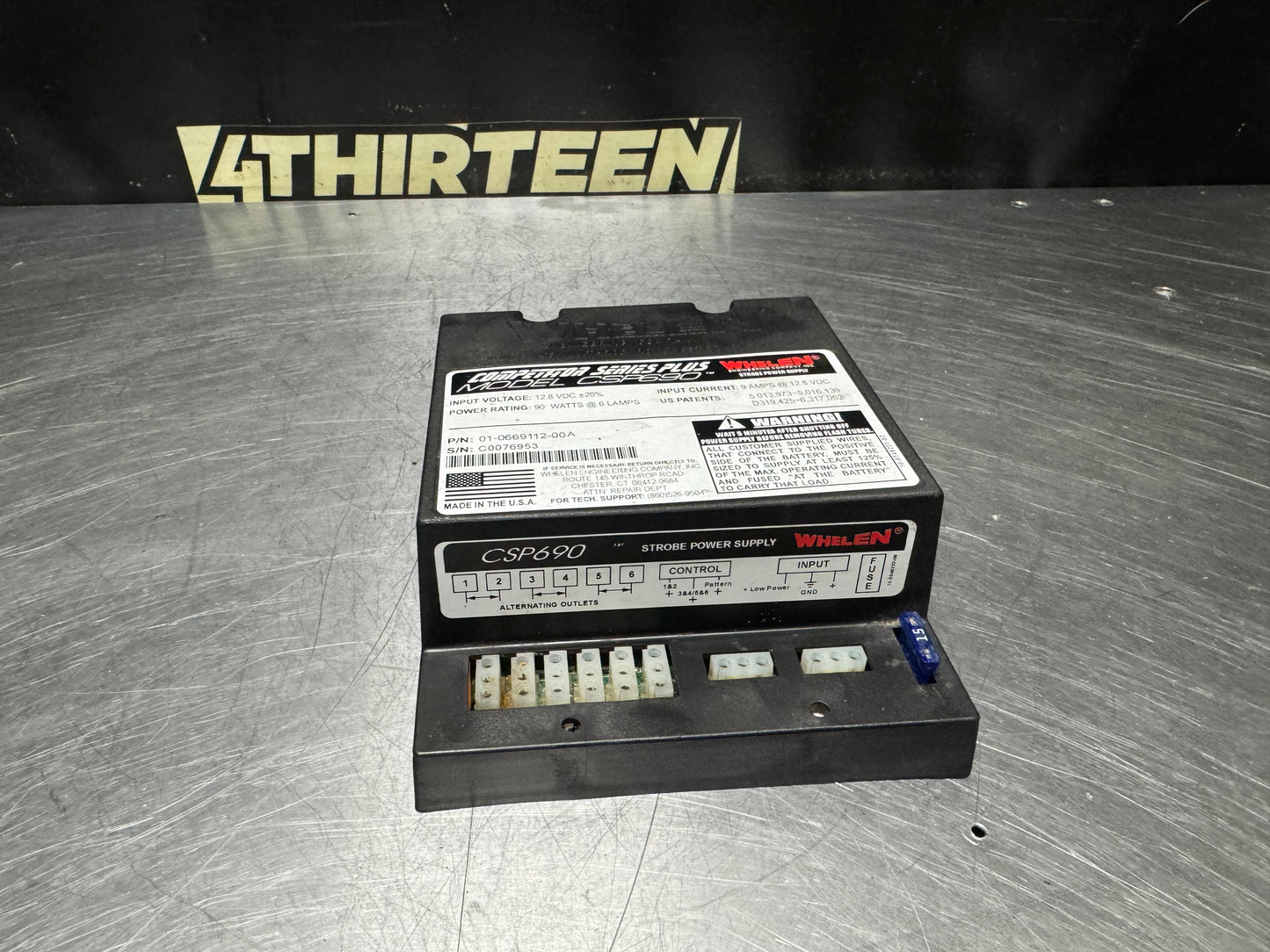 WHELEN COMPETITOR SERIES PLUS MODEL CSP690 STROBE POWER SUPPLY #N438