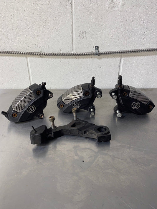 2009 HARLEY DAVIDSON VROD VRSCDX OEM BREMBO BRAKE CALIPERS SET #2