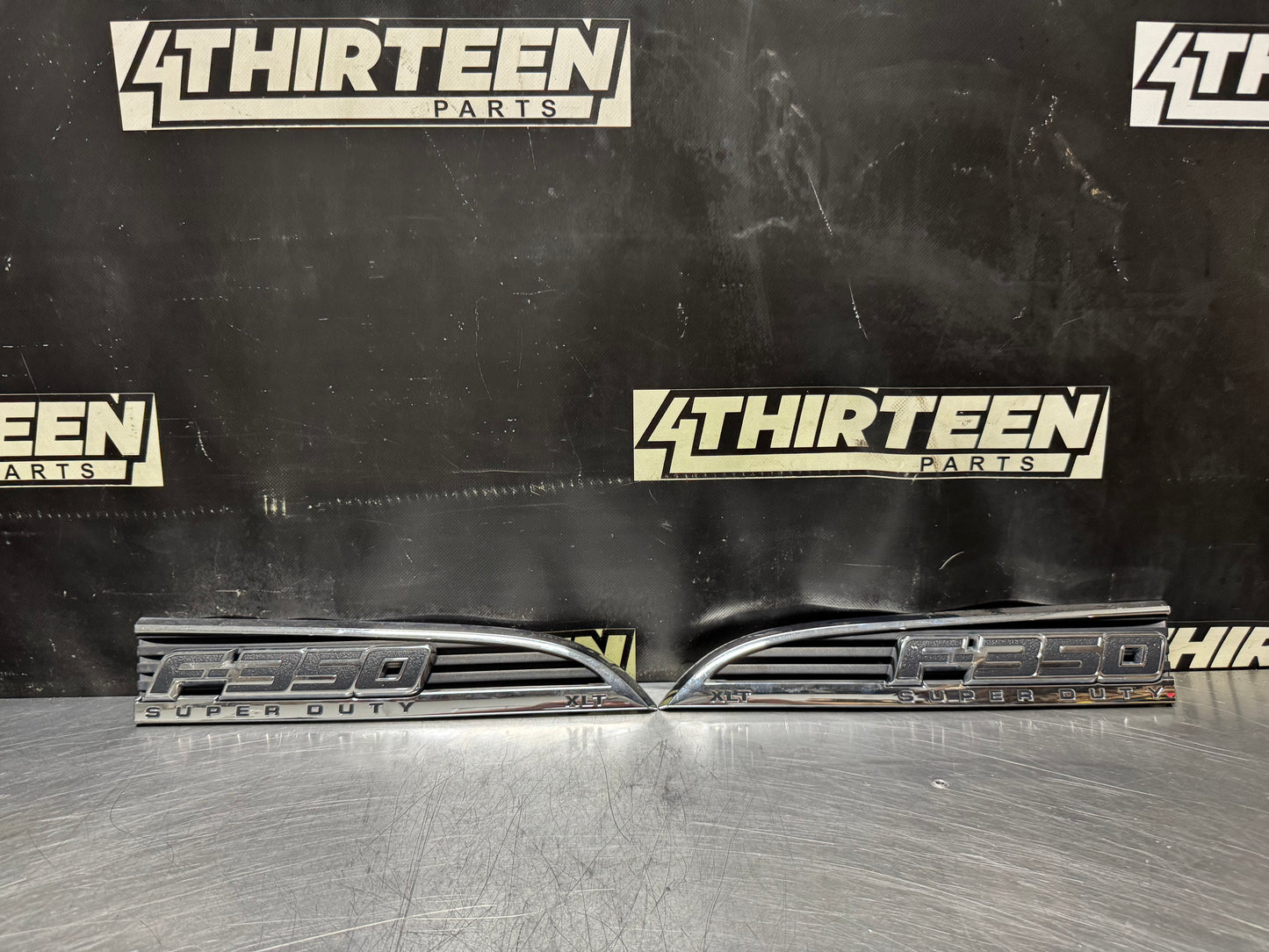 11-16 FORD F350 SUPER DUTY LEFT RIGHT FENDER EMBLEM BADGES OEM #N761